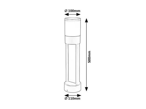 Záhradné svietidllo Rabalux 77131 LED 12W 720lm 3000K 230V IP44 50cm